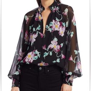A.L.C. Venetia High-Neck Floral Top